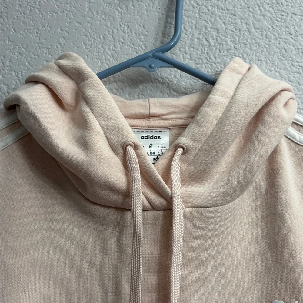 Adidas Light Pink Hoodie with White Stripes- Great condition - Picture 5 of 6